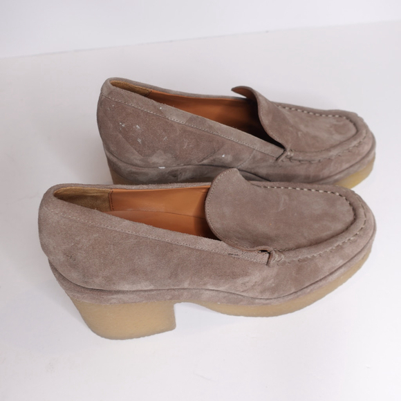 Marc Fisher Lina Platform Suede Loafers Natural Brown Women's Shoes Size 10M - Picture 2 of 10